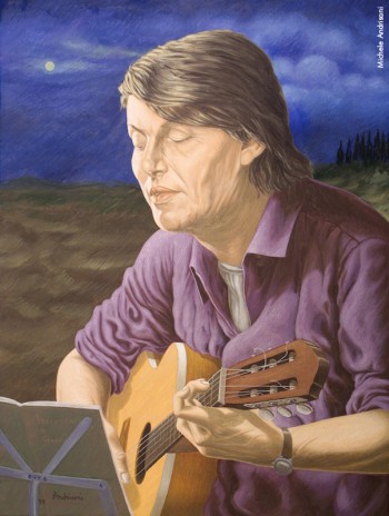 Michele Andrisani, «Canto alla luna», olio su tela (80 x 60 cm), 1999