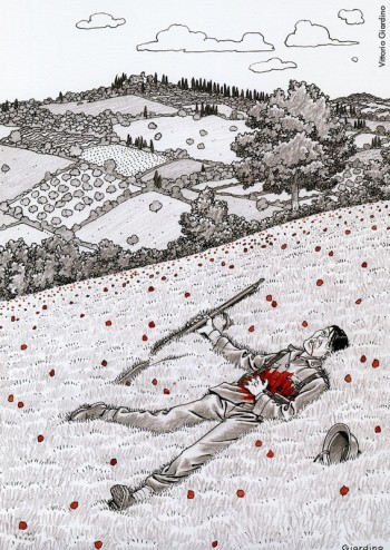 Vittorio Giardino, 2009. Dalla mostra «Le nuvole di De André» a cura di Vincenzo Mollica e pubblicazione omonima, Edizioni Di, 2009.